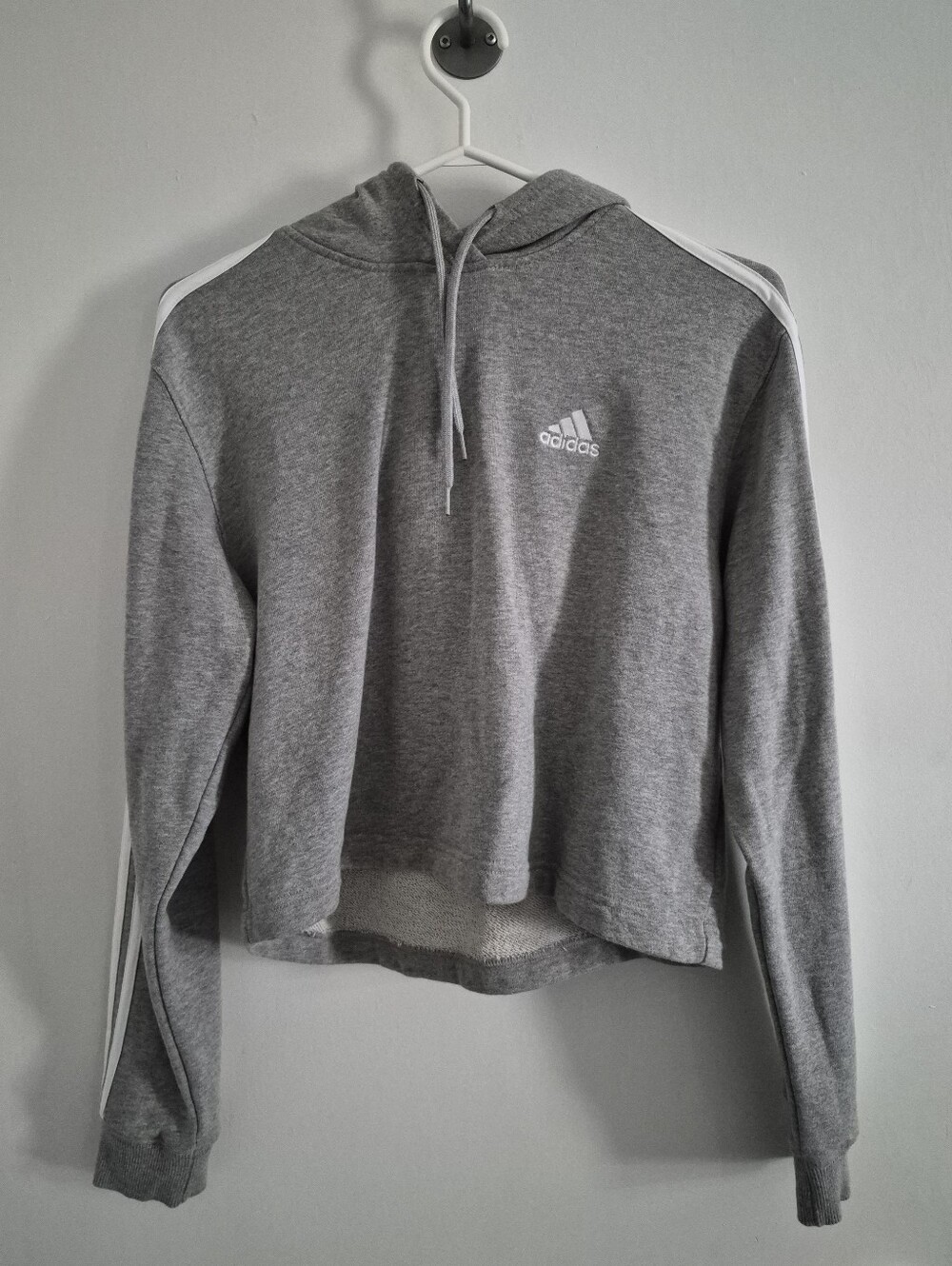 Adidas Cropped Gray Sweater Sweatshirt Small